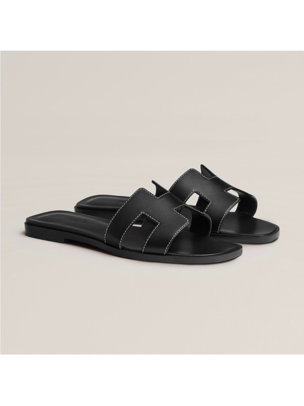 Authentic Hermes Oran Black Sandals